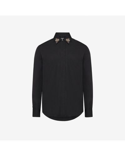 Alexander McQueen Embroidered Collar Shirt - Black