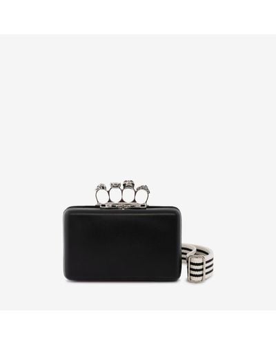 Alexander McQueen Twisted Leather Clutch Bag - Black