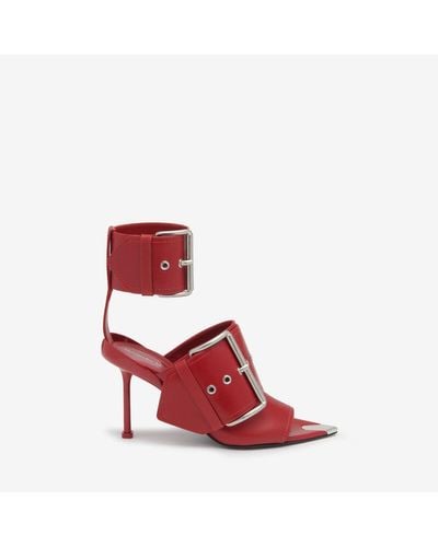 Alexander McQueen Red Slash Buckle Sandal