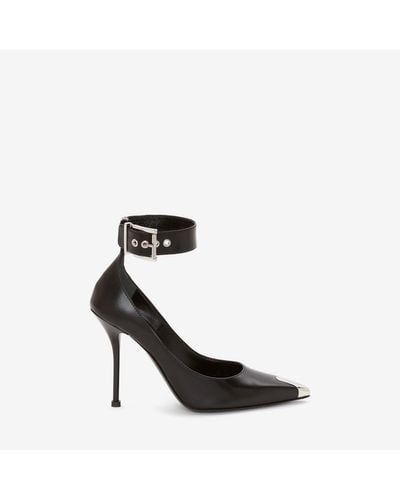 Alexander McQueen Leather Court Shoes - Black