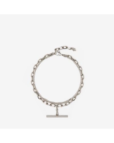 Alexander McQueen Silver Sling Necklace - Metallic
