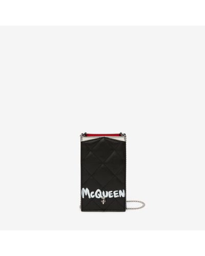 Alexander McQueen Mcqueen Graffiti チェーン付きフォンケース - ブラック