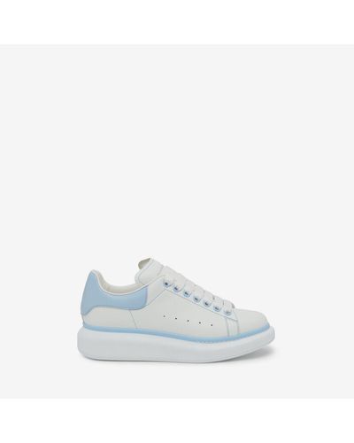 Alexander McQueen White Oversized Trainer - Blue