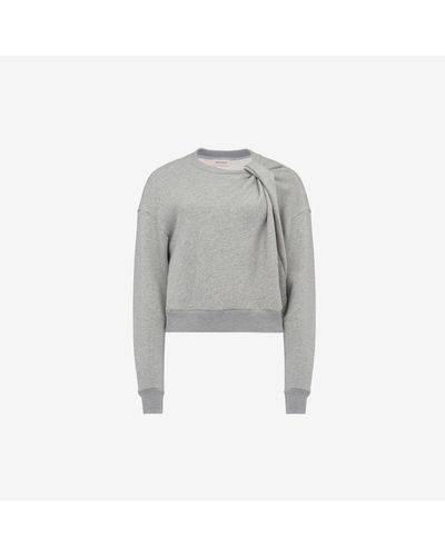 Alexander McQueen Grey & Silver Cocoon Sleeve Sweatshirt