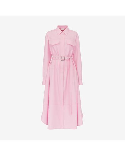 Alexander McQueen Pink Military Shirt Dress