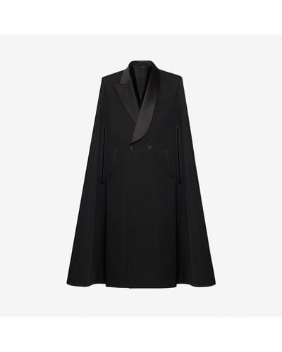Alexander McQueen Tailored Cape Coat - Black