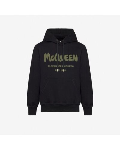 Alexander McQueen Mcqueenグラフィティ フード付きスウェットシャツ - ブラック