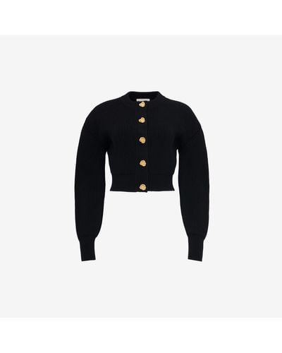 Alexander McQueen Wool-cashmere Button-detail Cardigan - Black