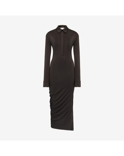 Alexander McQueen Brown Fitted Shirt Dress - Black