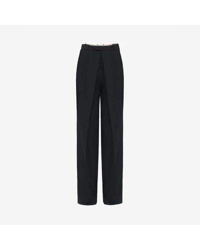 Alexander McQueen Deep Pleat Tailored Trousers - Black