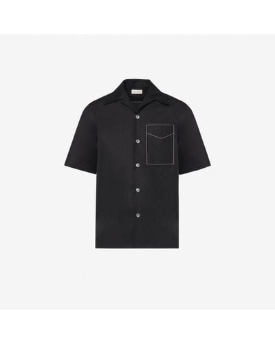 Alexander McQueen Contrast Stitch Hawaiian Shirt - Black
