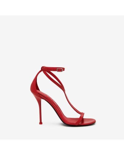 Alexander McQueen Red Harness Sandal