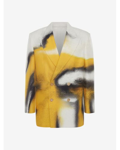 Alexander McQueen White Silhouette Double-breasted Jacket - Multicolour