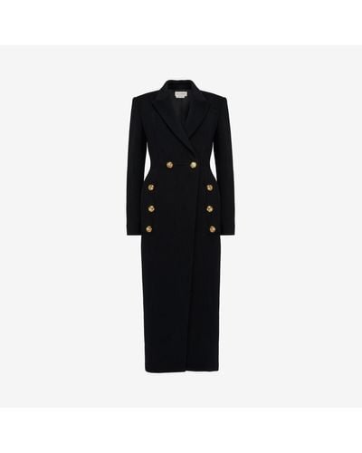 Alexander McQueen Double-breasted Military Coat - Black