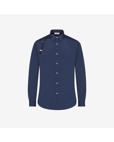 Alexander McQueen Blue Selvedge Tape Harness Shirt