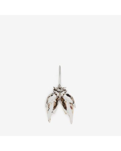 Alexander McQueen Silver Dissected Orchid Stick Earring - Natural