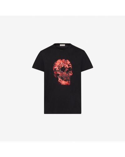 Alexander McQueen Black Wax Flower Skull T-shirt