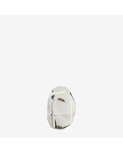 Alexander McQueen Silver Beam Ring - Metallic
