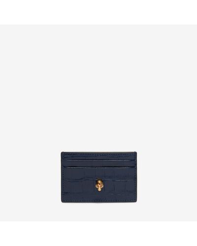 Alexander McQueen Blue Skull Card Holder