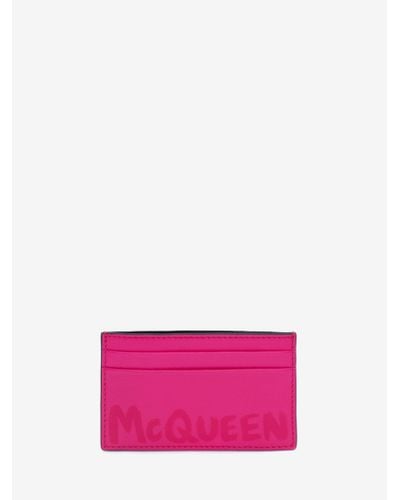 Alexander McQueen Pink Mcqueen Graffiti Card Holder