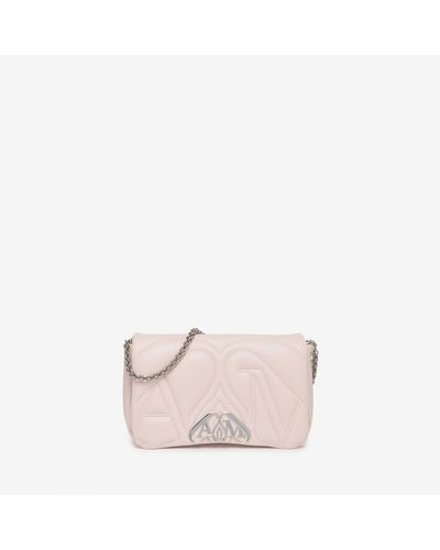 Alexander McQueen Pink The Seal Small Bag - White