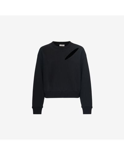 Alexander McQueen Slashed Sweatshirt - Black