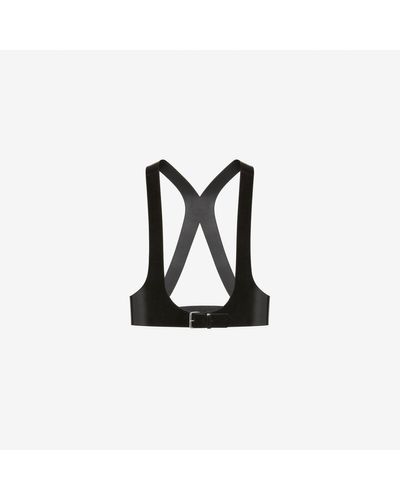 Alexander McQueen Glossed-leather Harness Belt - Black