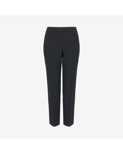 Alexander McQueen High-rise Crepe Tapered Trousers - Black