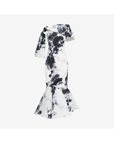 Alexander McQueen Floral Print Dress - White