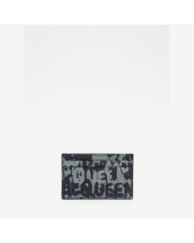 Alexander McQueen Mcqueen Graffiti Card Holder - Grey