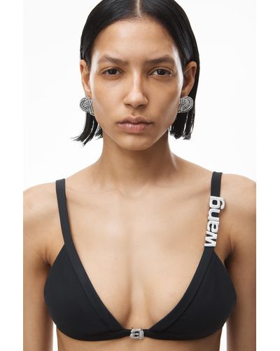 Alexander Wang Synthetic Crystal Logo Bikini Top in Black - Lyst