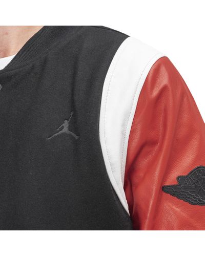 red and black jordan varsity jacket