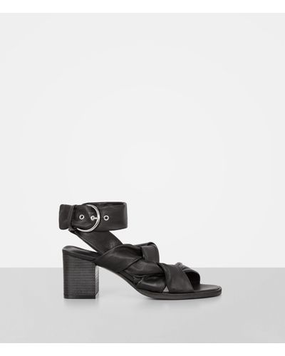all saints black leather sandals