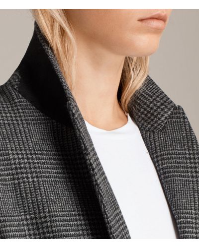 all saints check blazer