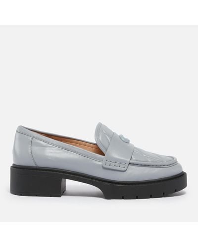 COACH Leah Quilted Leather Loafers - Grey