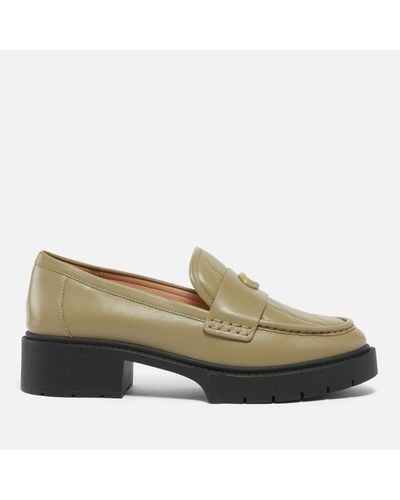 COACH Leah Leather Loafers - Yellow