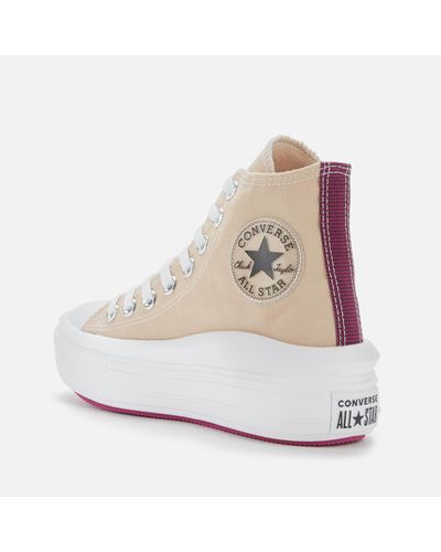 Converse Canvas Chuck Taylor All Star Move Hi-top Trainers in Beige  (Natural) - Lyst
