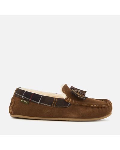 barbour sadie moccasin slippers camel
