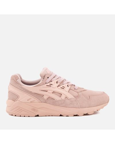 pink suede asics