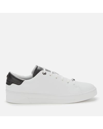 Ted Baker Zenib Leather Low Top Trainers in White - Lyst