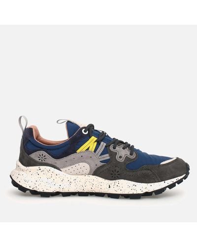 Flower Mountain Yamano 3 Suede And Shell Sneakers - Blue