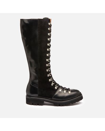 Grenson Nanette Hi Leather/suede Boots - Black