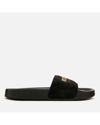 puma men's leadcat suede slide sandal
