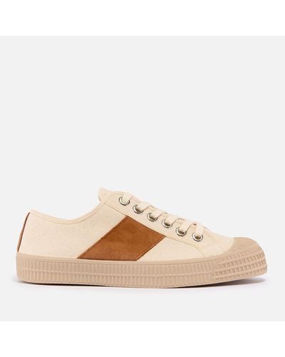 Novesta Star Master Classic Canvas And Faux Suede Tennis Trainers - Natural