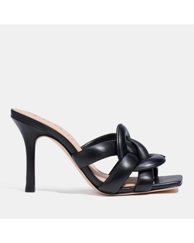 COACH Kellie Leather Heeled Sandals - Black