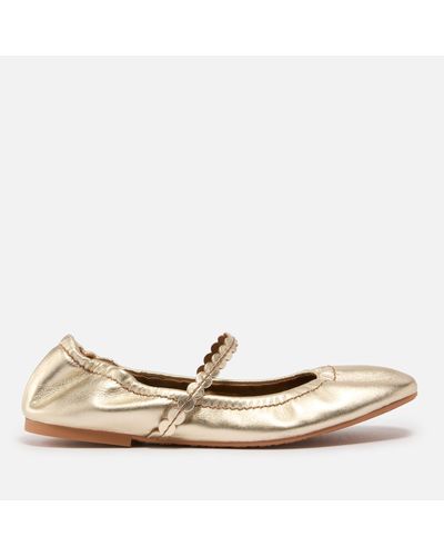 See By Chloé Kaddy Leather Ballet Flats - Natural