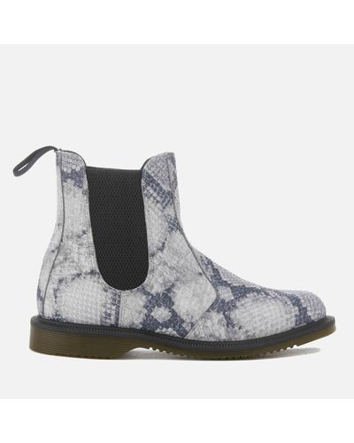 flora snake embossed chelsea boot