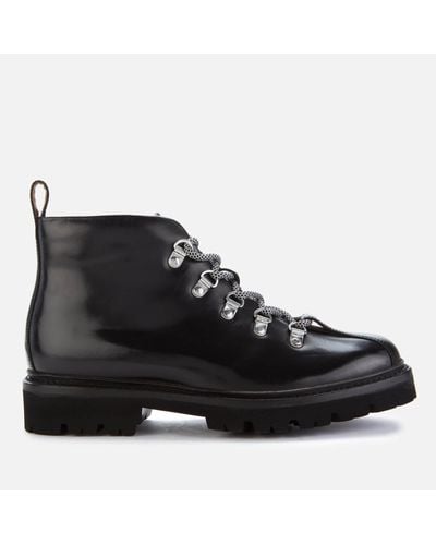 Grenson Bridget Leather Hiking Style Boots - Black