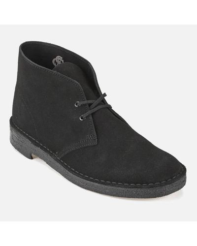 Men's Shoes Clarks Originals DESERT BOOT Chukkas 38227 BLACK SUEDE