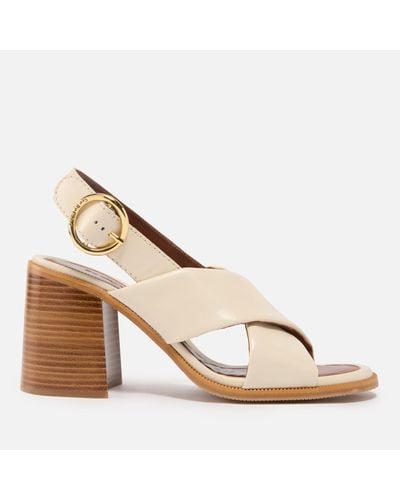 See By Chloé Lyna Leather Heeled Sandals - Metallic